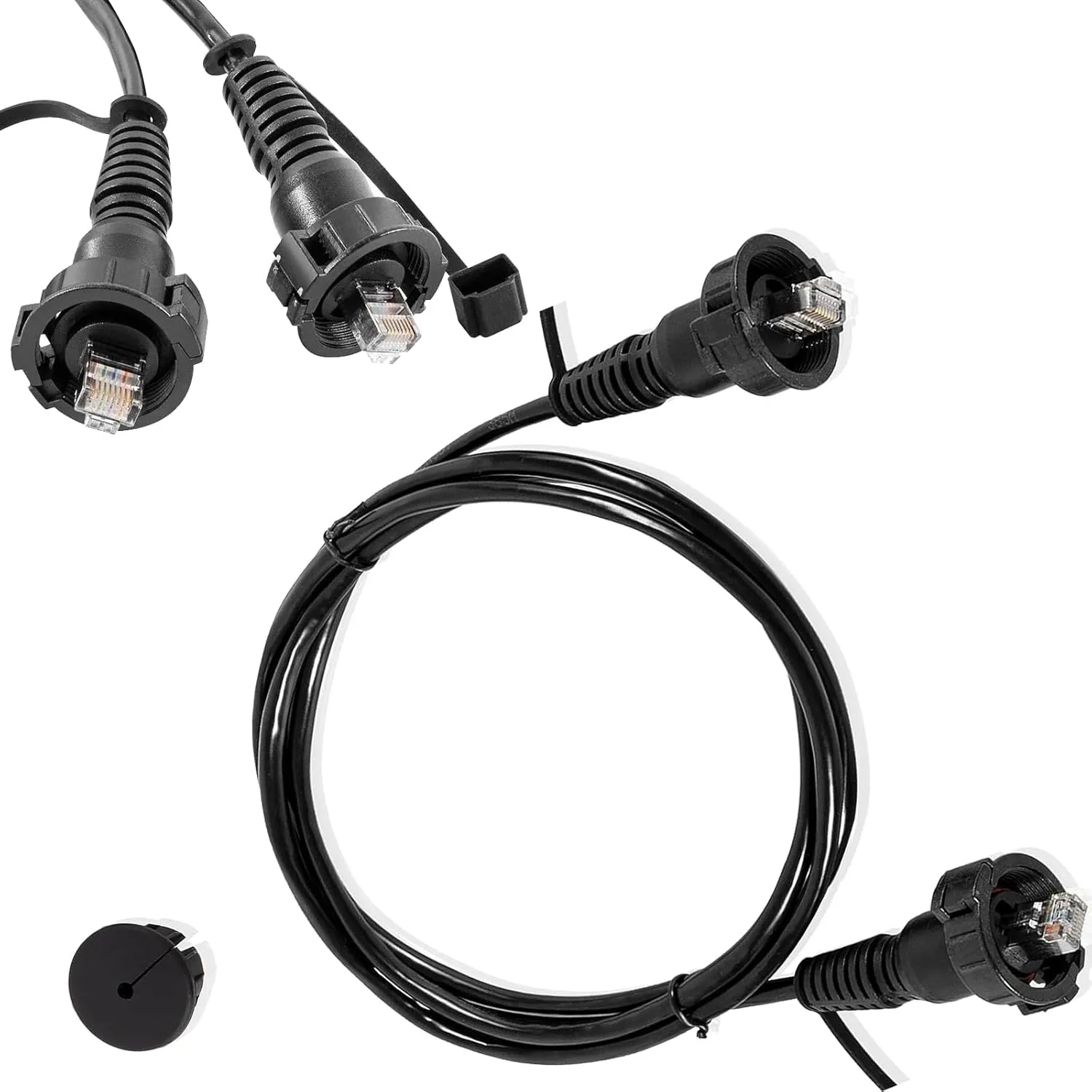 010-10550-00 Marine Network Cable Rj45-6ft with Split Connector and Waterproof Cap Fits for Garmin Navigation Screen Devices