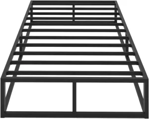 10 Inch Twin Bed Frame with Steel Slat Support, Low Profile Twin Metal Platform Bed Frame Support Mattress Foundation, No Box Spring Needed/Easy Assembly/Noise Free