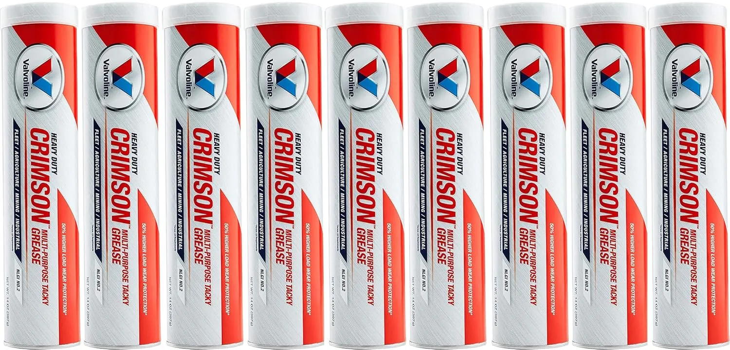 10 Pack Valvoline VV70124 Multi Purpose Grease; Crimson ™; Red 14 Ounce Cartridge
