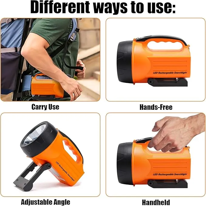 10 Watt 1000 Lumens LED Rechargeable Spotlight Flashlight