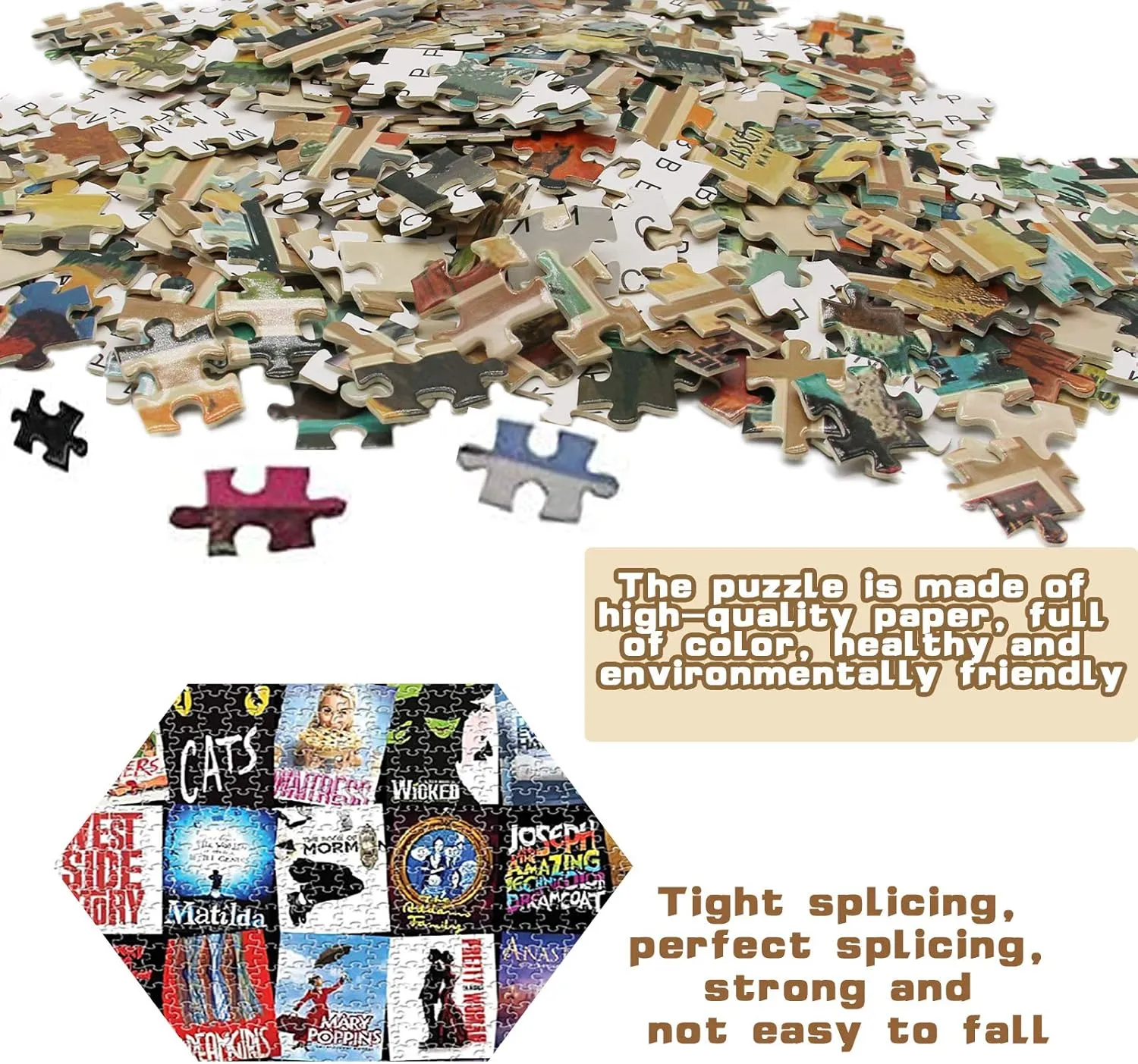 1000 Pieces of Jigsaw Puzzles Custom Broadway Musical Theater Jigsaw Puzzle for Adults and Teens Over 12 Years Old Large Size Ideal Relaxation Decompression Meditation Gift 27.6x19.7 Inches