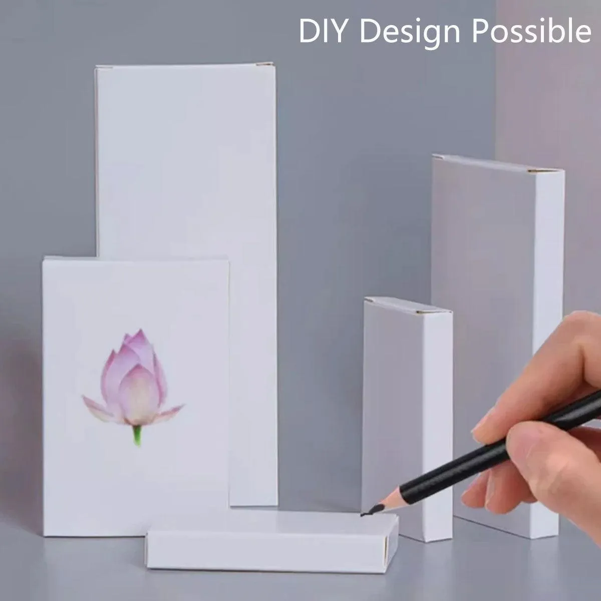 100pcs White Card Box Small Square Folding Box Flat Gift Packaging Storage Box