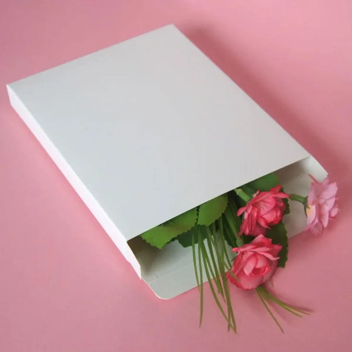 100pcs White Card Box Small Square Folding Box Flat Gift Packaging Storage Box
