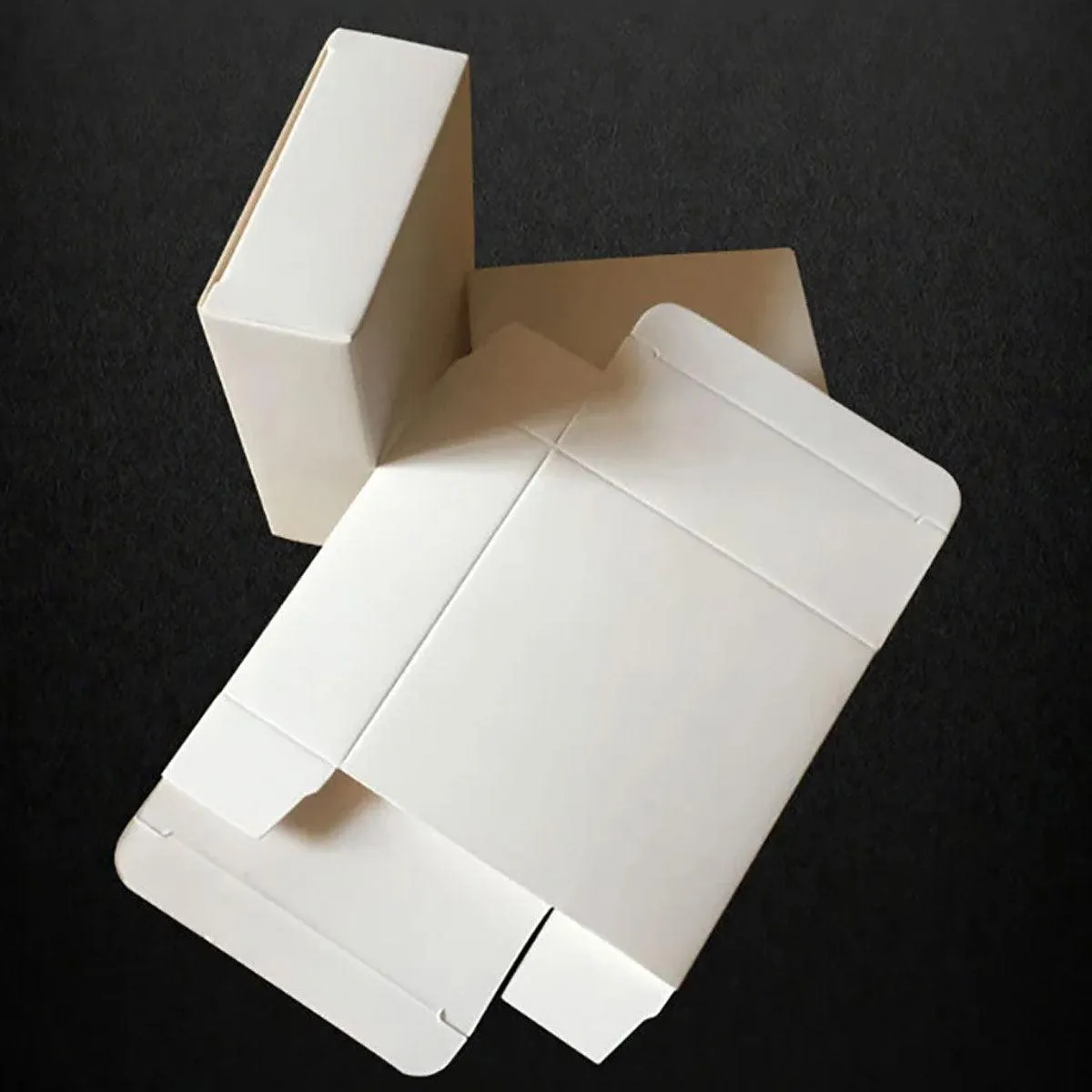 100pcs White Card Box Small Square Folding Box Flat Gift Packaging Storage Box