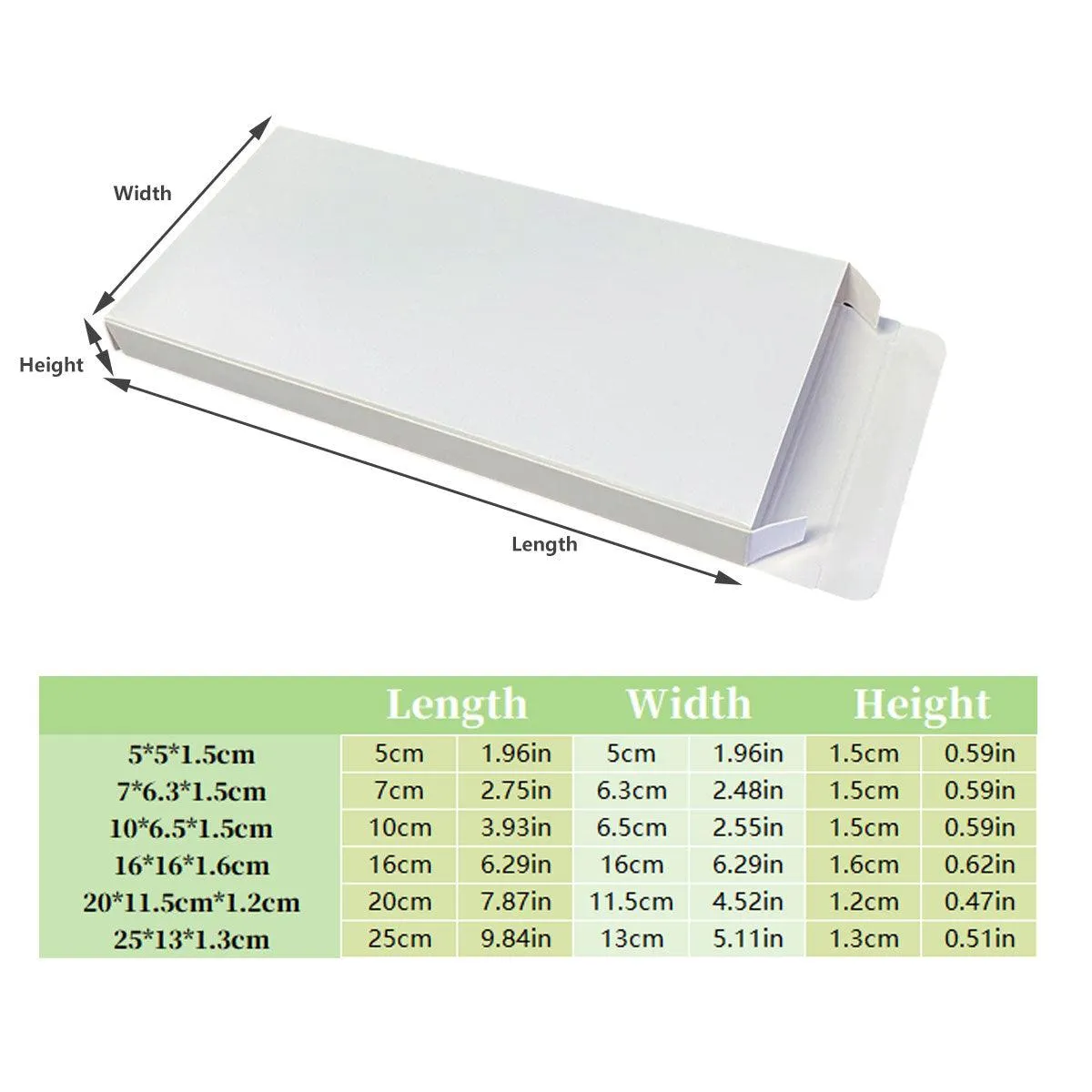 100pcs White Card Box Small Square Folding Box Flat Gift Packaging Storage Box