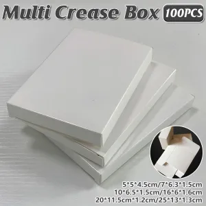 100pcs White Card Box Small Square Folding Box Flat Gift Packaging Storage Box