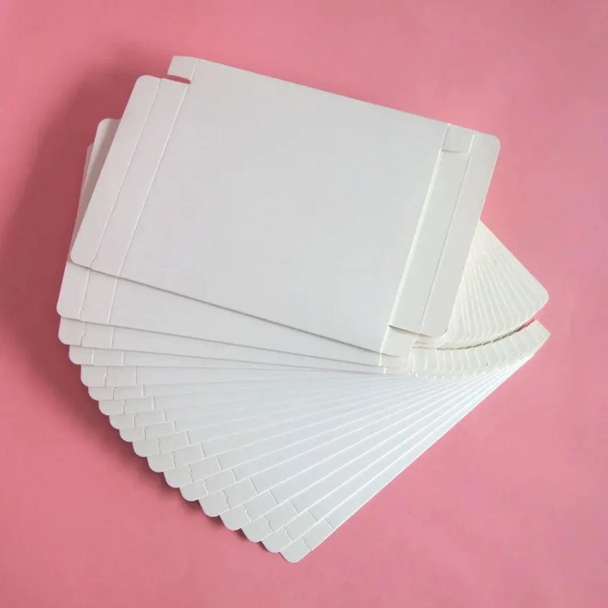 100pcs White Card Box Small Square Folding Box Flat Gift Packaging Storage Box