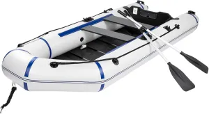 10ft Inflatable Boat for Adults, 2 Person Inflatable Raft for Water Sports, Dinghy Pontoon Raft Tender Boat, Heavy Duty Fishing Boats with 2 Paddles, Can Support 726 Pounds
