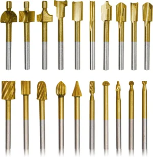 10Pcs HSS Router Carbide Engraving Bits & 10Pcs Router Bit with 1/8"(3mm) Shank Power Rotary Tools for DIY Woodworking, Carving, Sculpting, Engraving, Drilling.