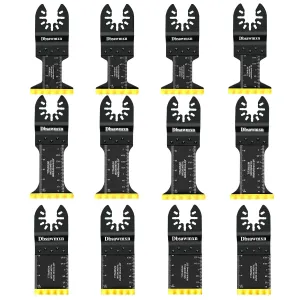 12PCS Titanium Oscillating Tool Blades Metal Cutting, Professional Multi Tool Blades for Metal/Wood/Plastic/Drywall Cuts Saw Blades Compatible with Dewalt Milwaukee Makita Ryobi Rockwell