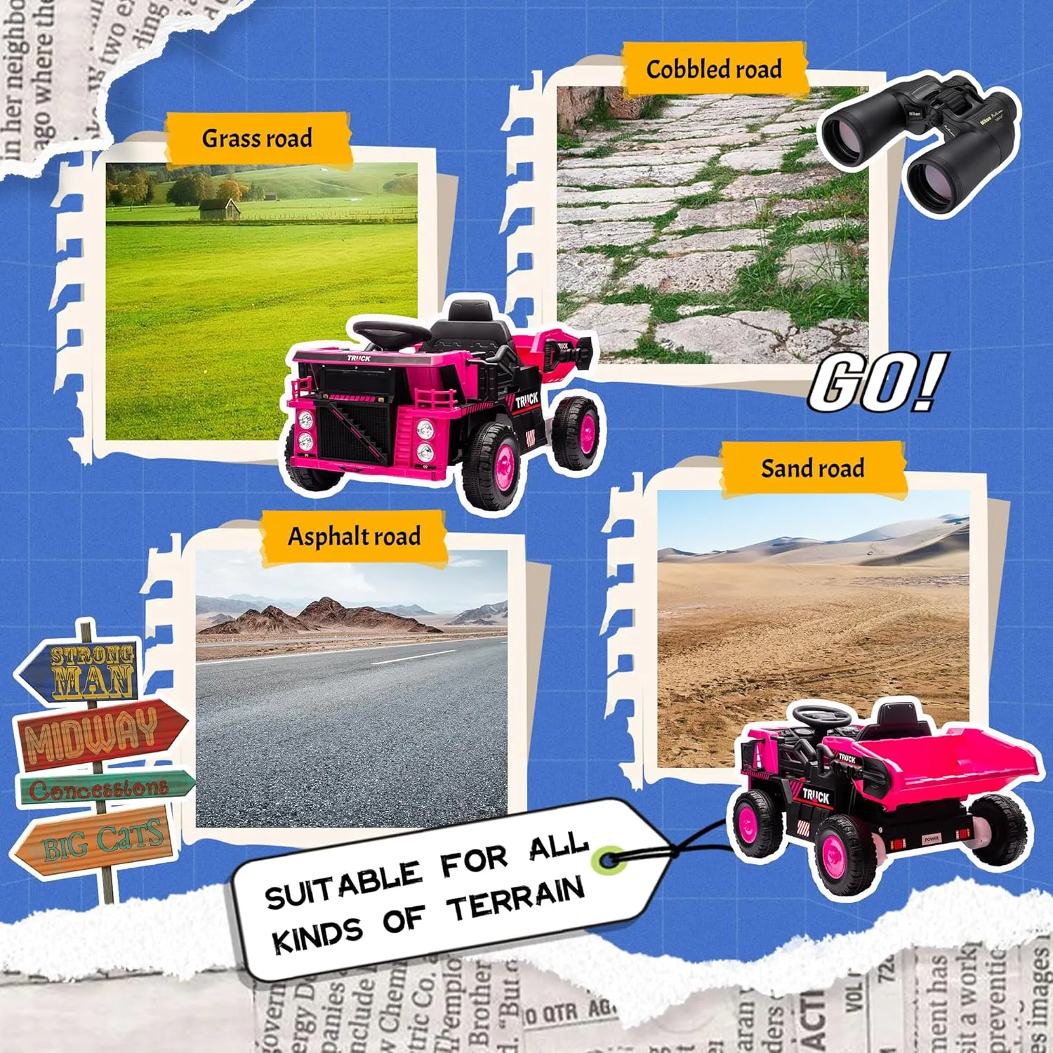 12V Kids Ride on Dump Truck W/Remote Control, Electric Dump Bed and Extra Shovel, Ride on Toy for Boys Girls W/Bluetooth, Music, Speed Adjustment, LED Lights, Soft Start, Rear-Wheel Suspension, Pink