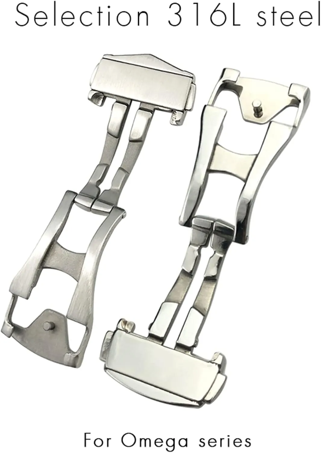 16mm 18mm 20mm Deployment Watch Buckle For Omega Leather Strap Rubber Band Silver Steel Folding Clasp Gift Tools