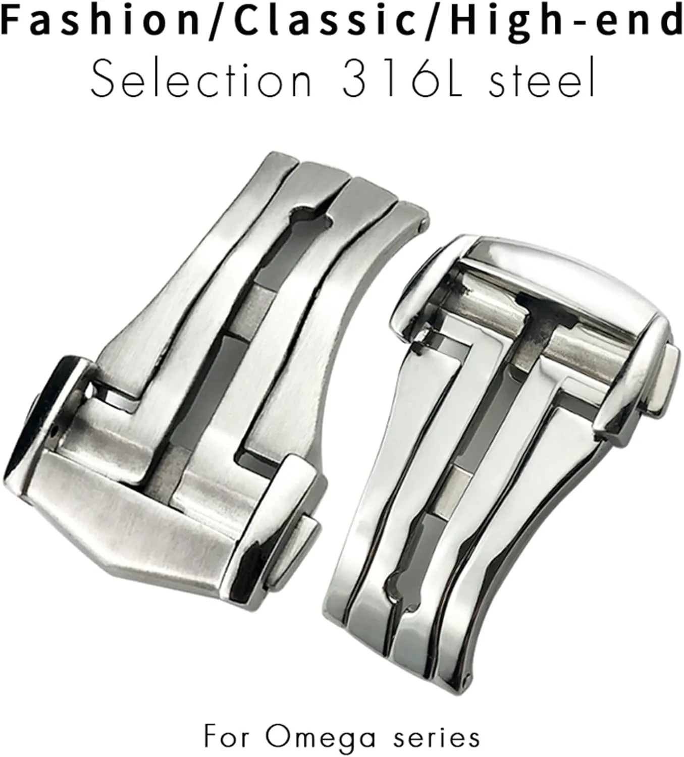 16mm 18mm 20mm Deployment Watch Buckle For Omega Leather Strap Rubber Band Silver Steel Folding Clasp Gift Tools