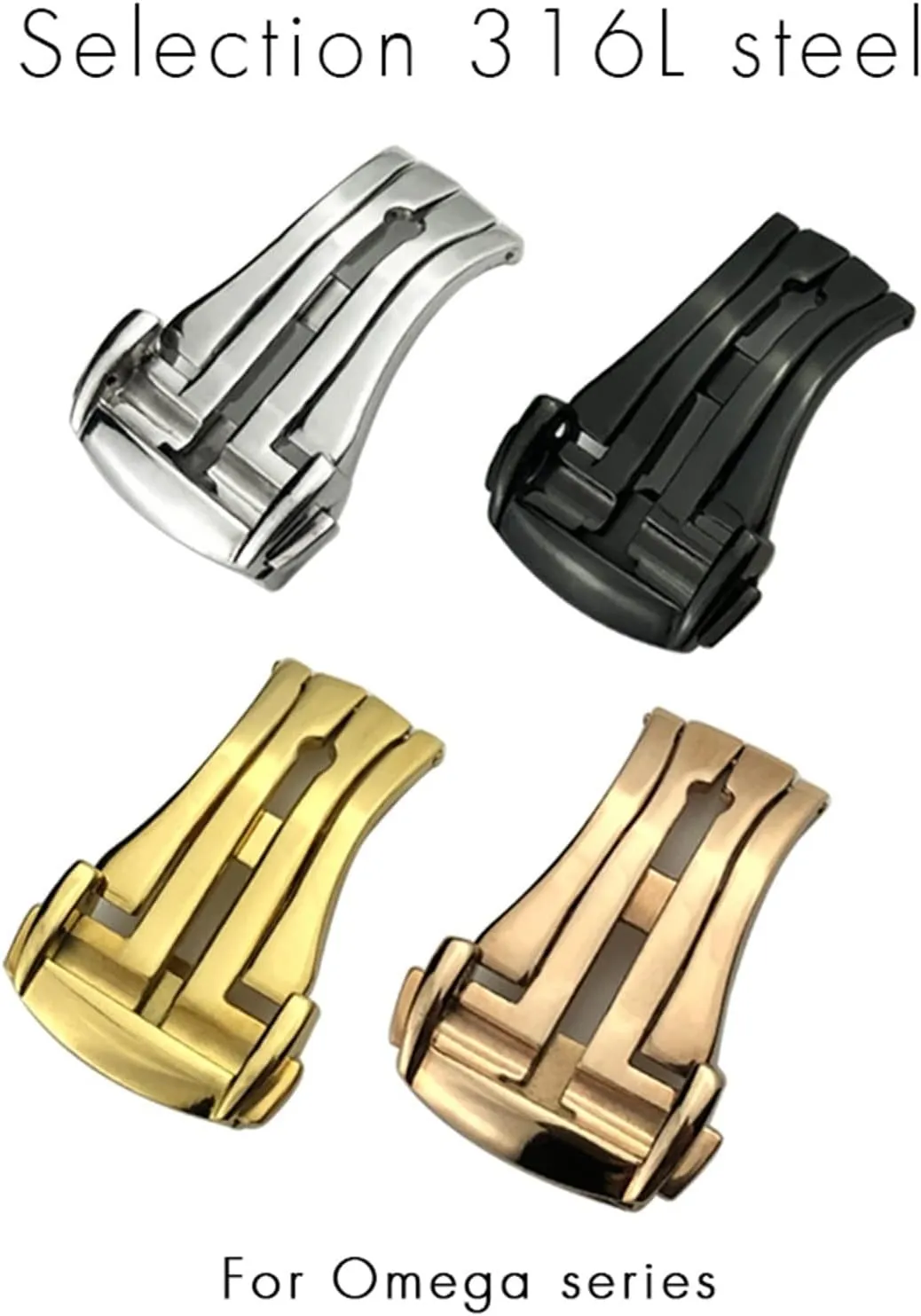 16mm 18mm 20mm Deployment Watch Buckle For Omega Leather Strap Rubber Band Silver Steel Folding Clasp Gift Tools