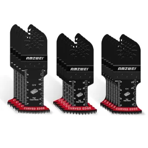 16PCS Japanese Teeth Oscillating Tool Blade, CRV Extra Long Multi Tool Blade Kits for Wood Clean Cutting, Universal Oscillating Saw Blades Fit Dewalt Bosch Milwaukee Makita Ryob