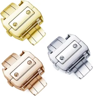 18 21mm Solid Stainless Steel Double Click Clasp For Cartier Santos Watchband Metal Buckle Metal