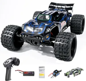 1/8 Scale RC Truggy for Adults - 4WD Off-Road Electric with 5000mAh LiPo & Waterproof 60A ESC,All Terrain Hobby-Grade 3S High Speed RTR Monster Truck with LED Shell Lights