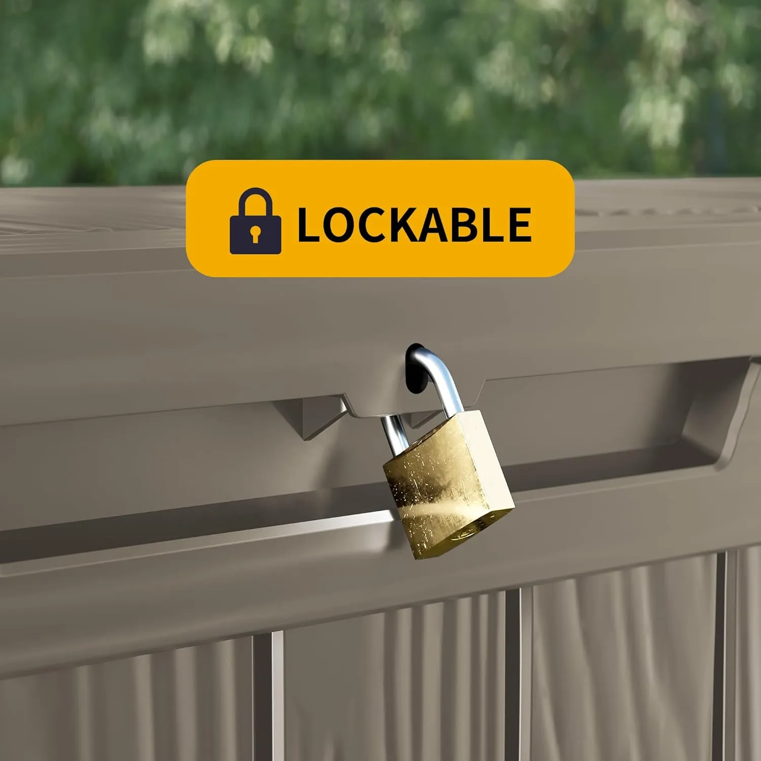 180 Gallon Lockable Resin Deck Box, Waterproof Outdoor Storage Box for Patio Furniture, Garden Tools, Pool Accessories, UV-Resistant Outside Delivery Grey