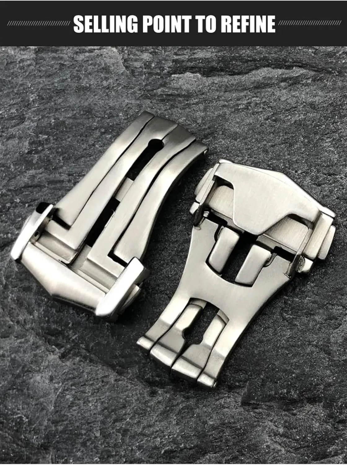 18mm 20mm Pointed Deployment Watch Buckle For Omega Rubber Leather Strap Black Rose Gold Stainless Steel Butterfly Clasp