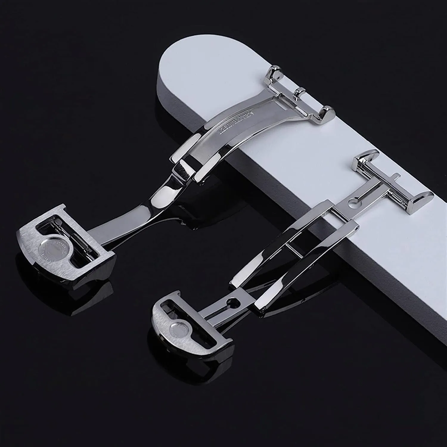 18mm 316L Stainless Steel Deployment Butterfly Watch Buckle For IWC Big Pilot Spitfire Strap Folding Clasp