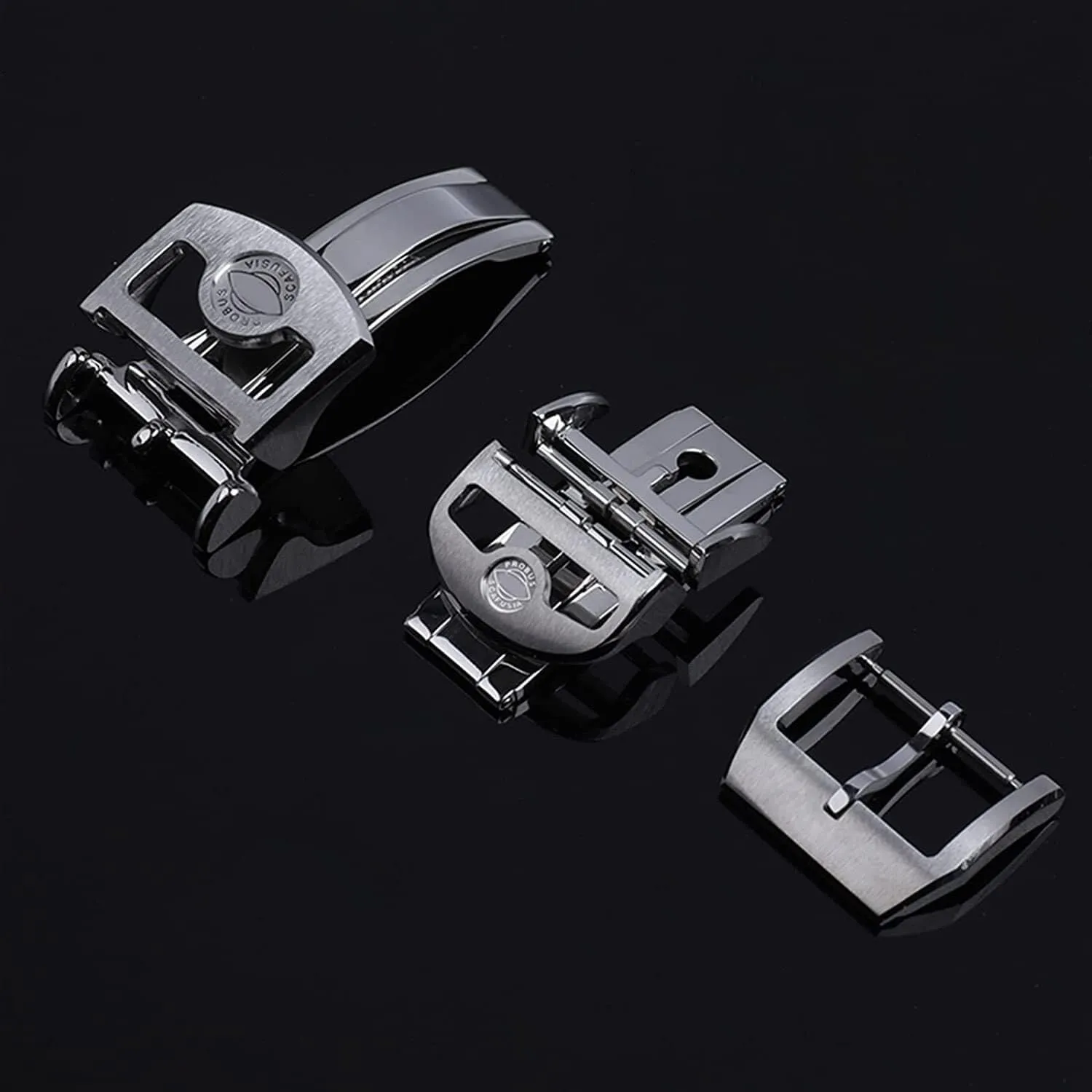 18mm 316L Stainless Steel Deployment Butterfly Watch Buckle For IWC Big Pilot Spitfire Strap Folding Clasp