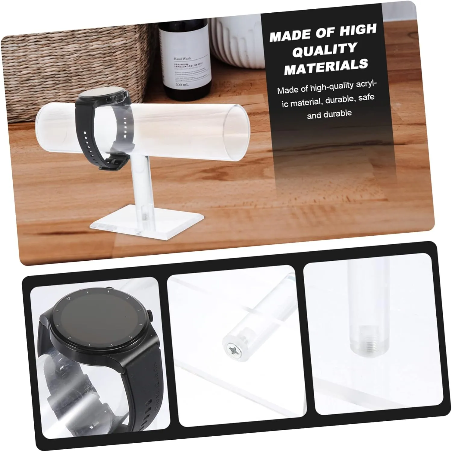 1pc Acrylic Jewelry Display Stand Multi-functional Bracelet Holder Necklace Organizer for Watches and Accessories Elegant Design for Home Decor and Storage