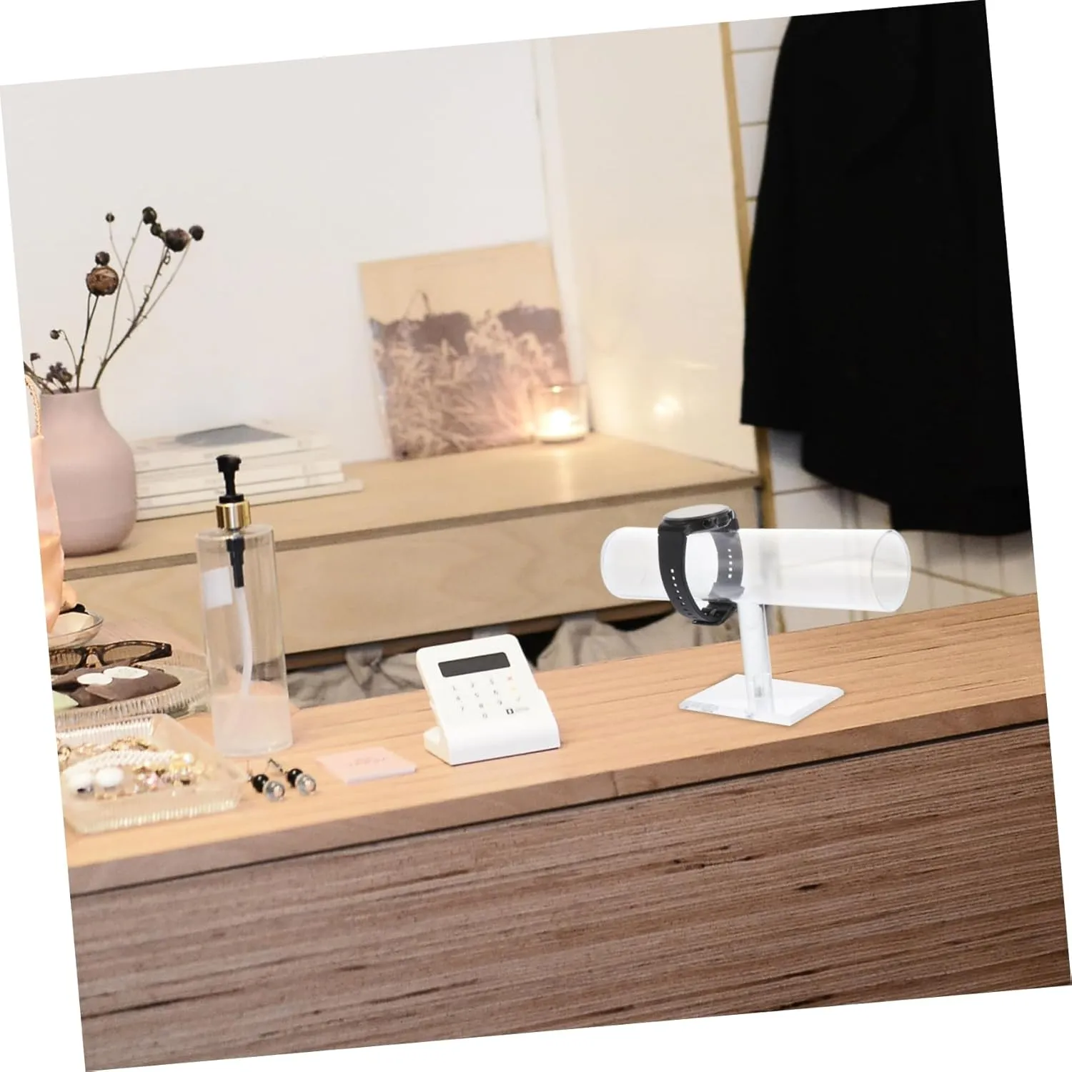 1pc Acrylic Jewelry Display Stand Multi-functional Bracelet Holder Necklace Organizer for Watches and Accessories Elegant Design for Home Decor and Storage