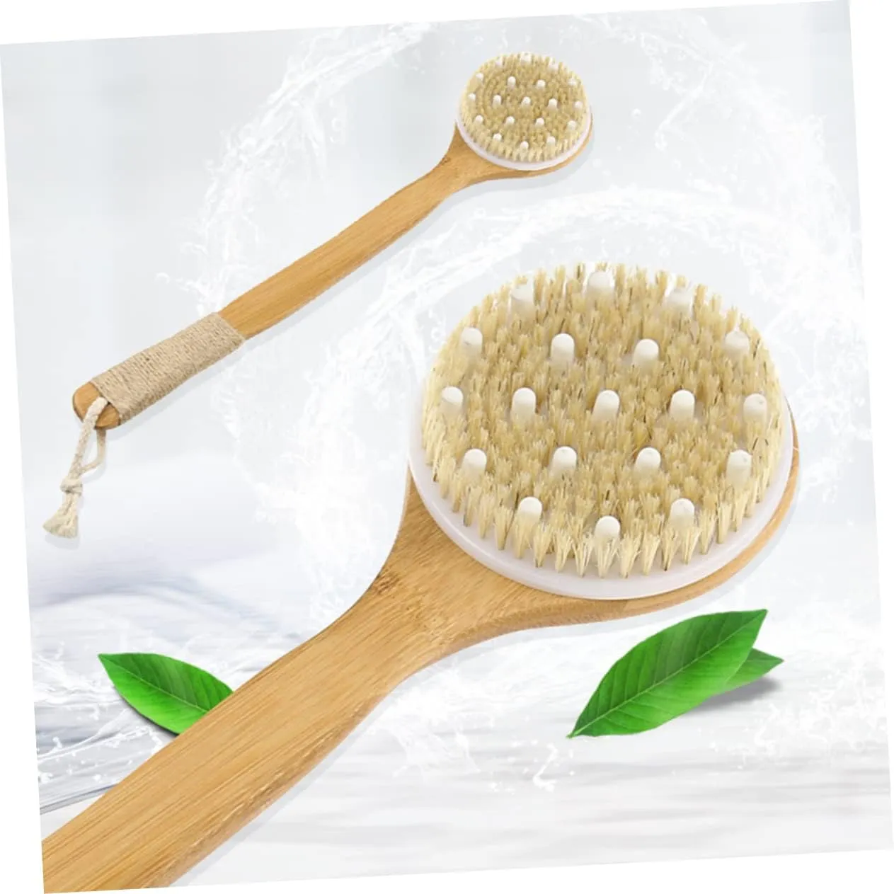 1pc Bristle Brush Cleansing Brush Fascia Body Brush Body Exfoliator Exfoliating Body Scrub Body Massager Towel Sponge Washcloths Paddle Face Tool Body Dry Brush Men Wooden Khaki/1124