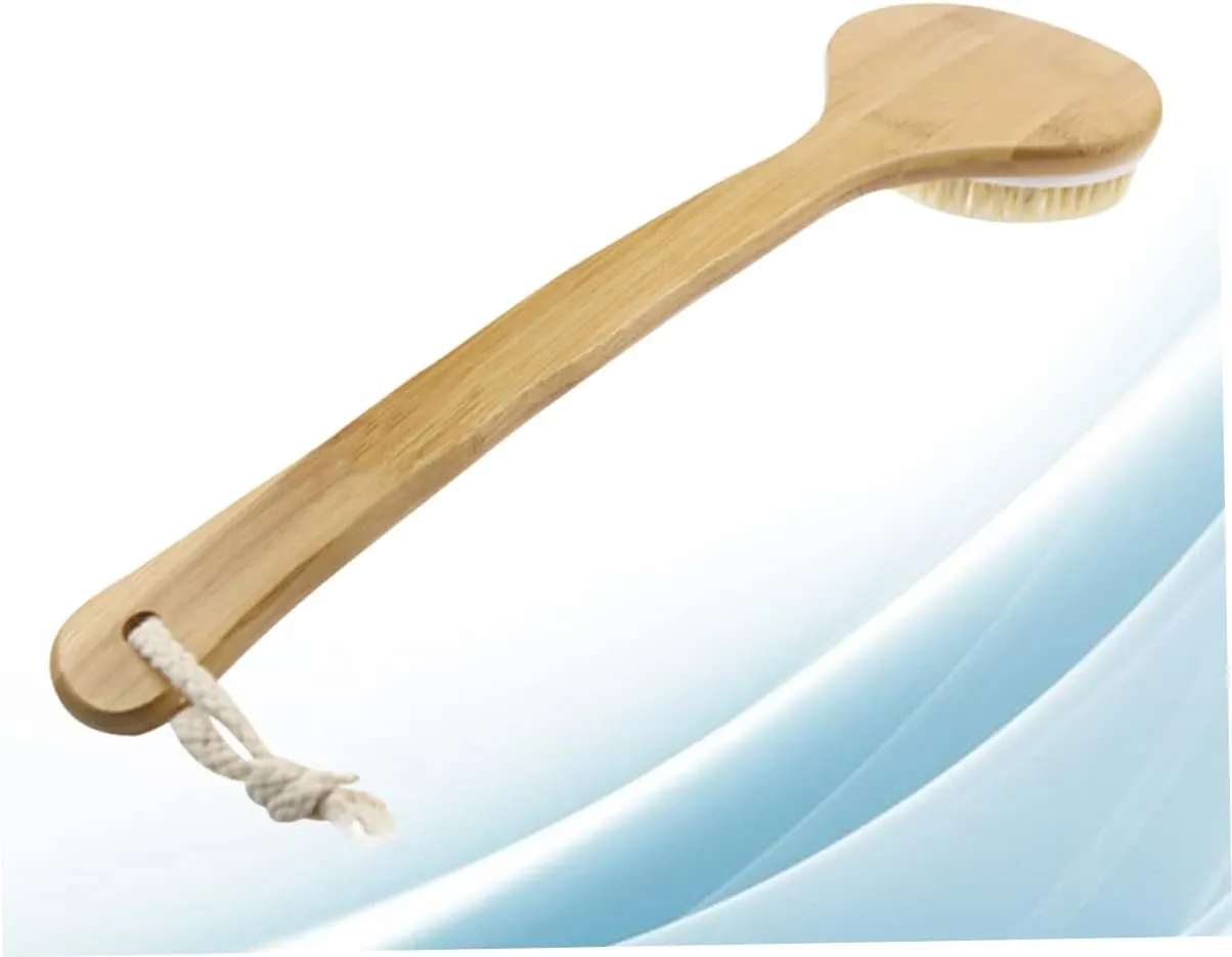 1pc Bristle Brush Cleansing Brush Fascia Body Brush Body Exfoliator Exfoliating Body Scrub Body Massager Towel Sponge Washcloths Paddle Face Tool Body Dry Brush Men Wooden Khaki/1124