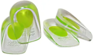 2 Pack - KidSole Shock Absorbing Lightweight Gel Heel Cups For Kid's With Sensitive Heels, Heel Spurs, Plantar Fasciitis, or Ankle Pain (Green Toddlers Size 11-2)