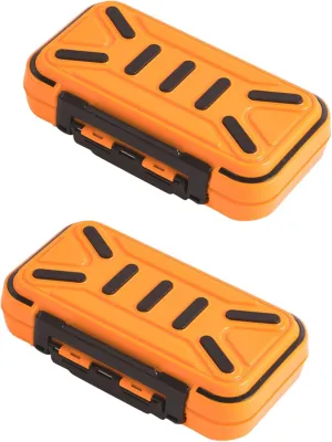 2 Pcs Fishing Tackle Box, Waterproof Large Capacity with 16 Compartment Double-Sided Fishing Lure Box with Double Lock Design for Storage Jewelry Lure Hook Beads Earring Tool (Orange)
