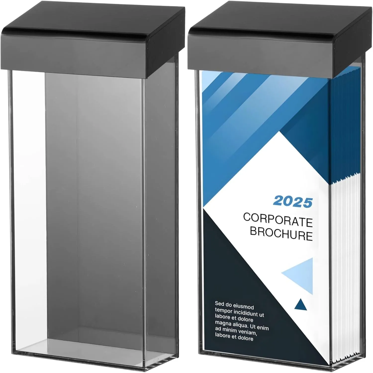 2 Pieces Outdoor Brochure Holder Wall Mount 9.8 x 4.3 Inch Waterproof Acrylic Flyer Box with Lid Clear Pamphlet Holder for Display Map Menu Envelope
