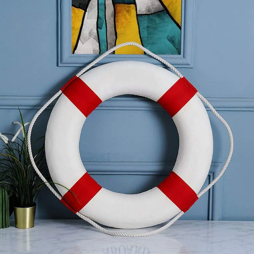 20 Inch Safety Life Preserver Ring Buoy for Swimming, Swim Foam Ring - Pool Safety Throw Rings, Rescue Lifeguard Wall Decoration