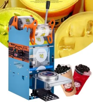 220V Manual Plastic Cup Sealer Coffee Boba Bubble Tea Cup Sealing Machine