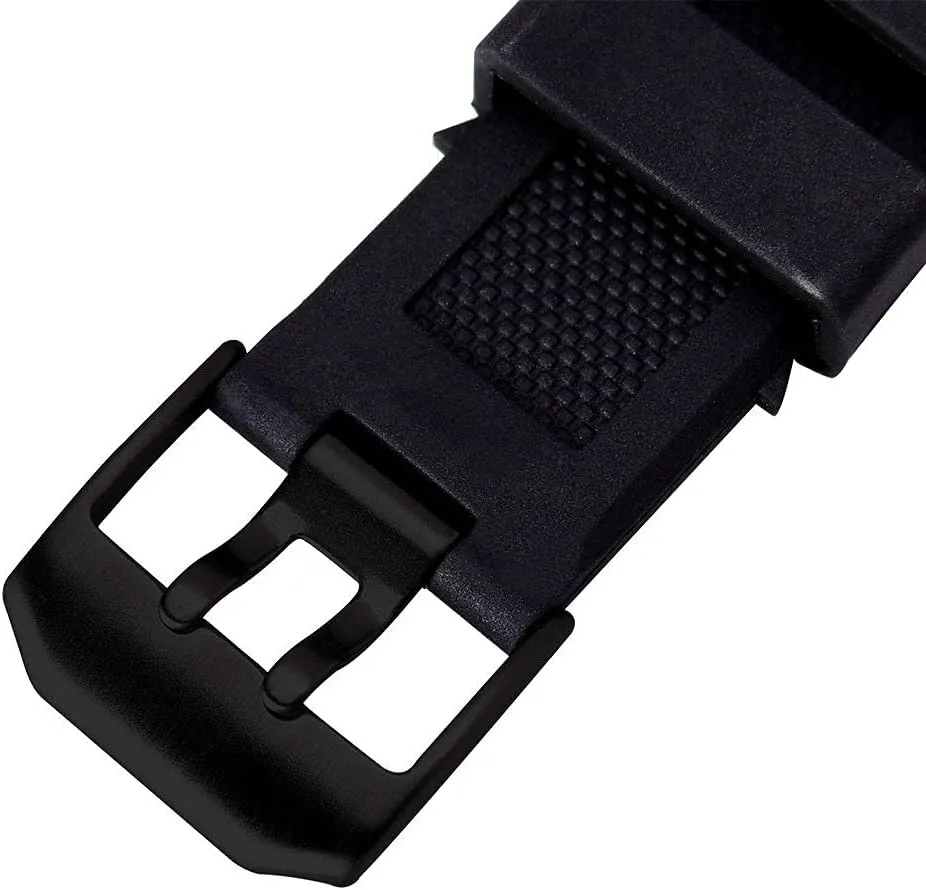 23mm Rubber Silicone Watch Band Strap Replacement with Black/Silver Double Prong Clasp for Luminox 3050 8800 and 3950 Series - Luminox Navy Seal Watch Band