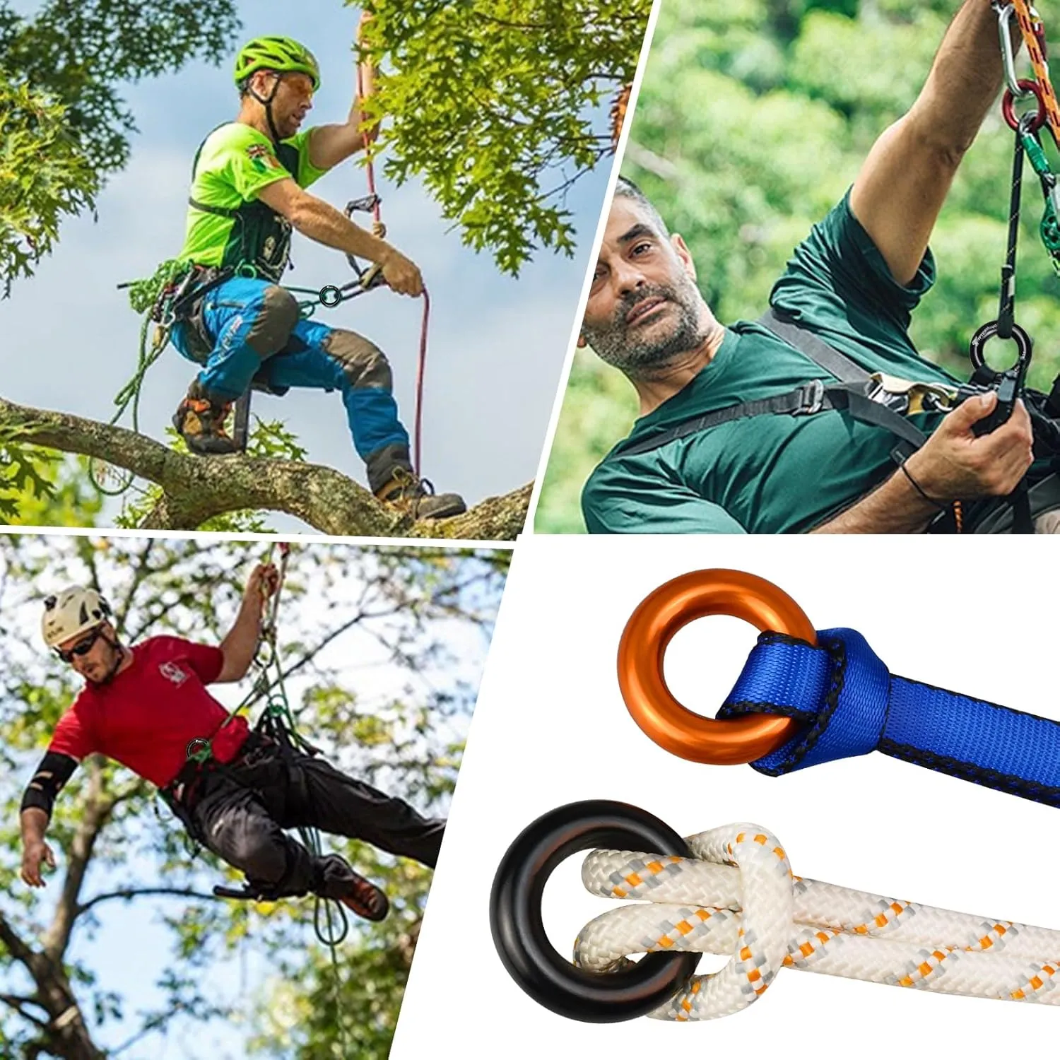25kN Rappel Ring, Aluminum Climbing O-Ring, High Strength Durable Tension Ring for Rock Climbing Arborist Hammock Rescue Slackline Rigging Tree Climbing Rappelling