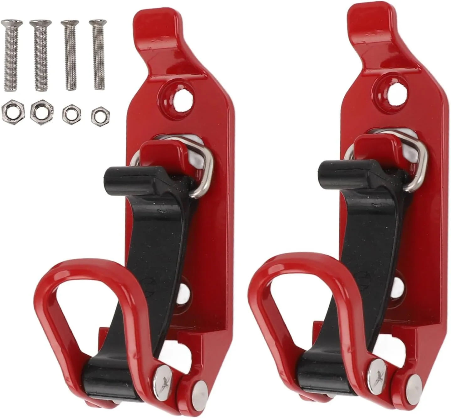 2pcs Roof Rack Shovel Mount Good Weight Bearing Capacity Axe Holder Clamp Metal Rubber Clamp Mounting Kit for Car Truck Boats (Red)