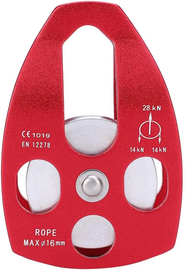 30KN Pulley, AluminumMagnesium Alloy Large Single Pulley Sliding Side Plate Bearing Sheave for Mountain Rescue Outdoor Rock Climbing Aerial Working