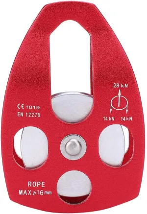 30KN Pulley, AluminumMagnesium Alloy Large Single Pulley Sliding Side Plate Bearing Sheave for Mountain Rescue Outdoor Rock Climbing Aerial Working