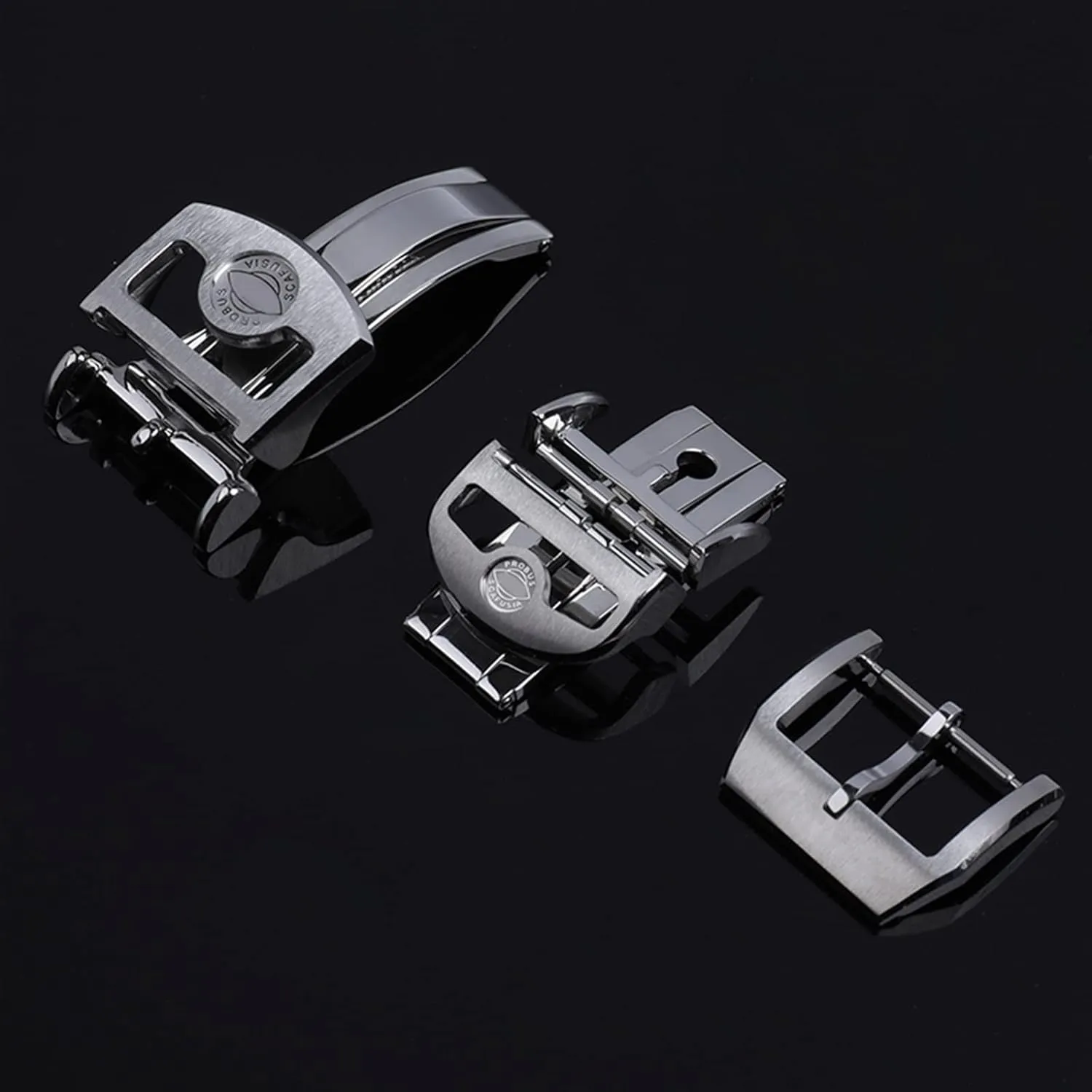 316L Stainless Steel 18mm Deployment Butterfly Watch Buckle For IWC Big Pilot Spitfire Leather Watchband Strap Folding Clasp