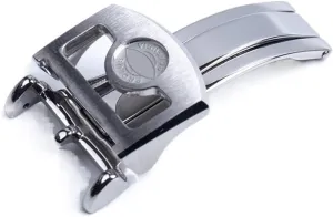 316L Stainless Steel 18mm Deployment Butterfly Watch Buckle For IWC Big Pilot Spitfire Leather Watchband Strap Folding Clasp