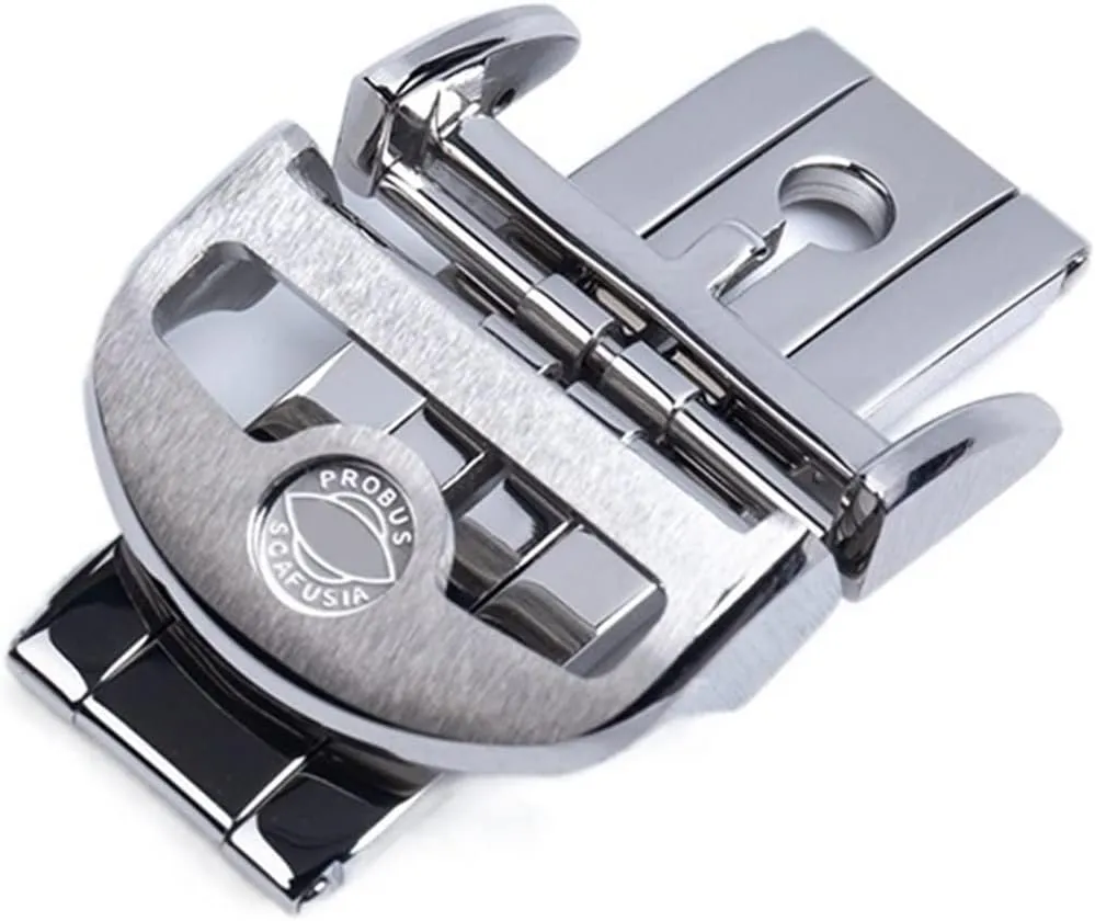316L Stainless Steel 18mm Deployment Butterfly Watch Buckle For IWC Big Pilot Spitfire Leather Watchband Strap Folding Clasp