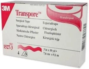 3M-1527-3 Transpore Surgical Tape 3" x 10 yards - Box of 4 Rolls