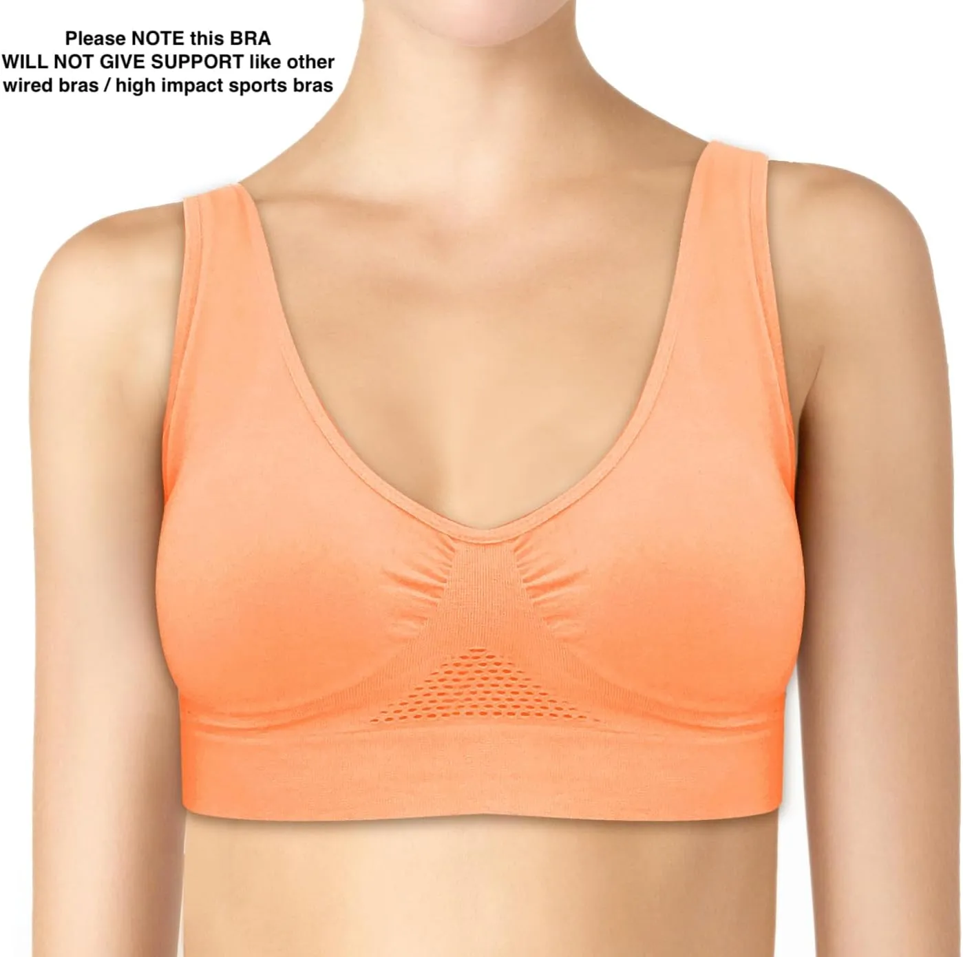 4-Pack Women's Seamless Wireless Cooling Unpadded Comfort Bra