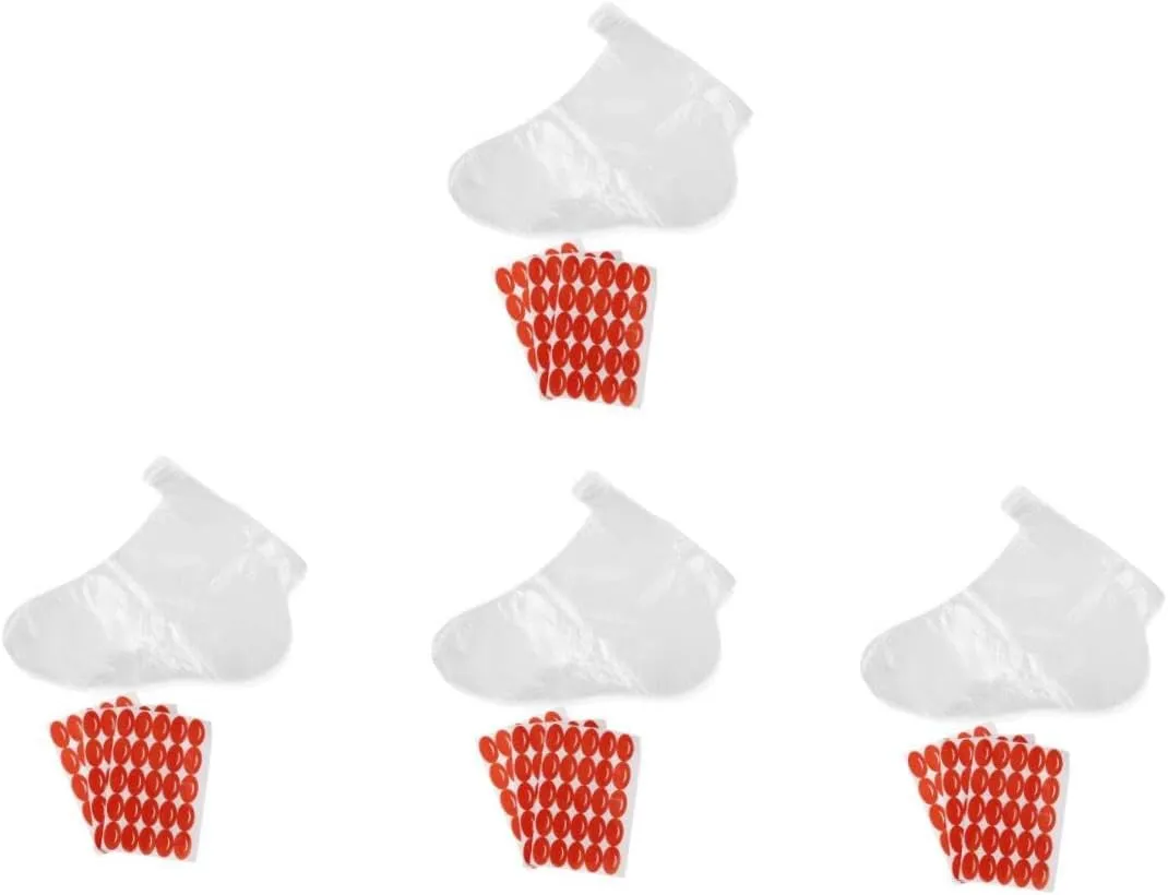 4 Sets Disposable Foot Mask Moleskin Heel Foot Spa Soak Shoes Toenail Hard Skin Remover Foot Lotion Socks for Dry Feet Overnight Cover Collapsible Point Foot Spray Peel Cup Plastic
