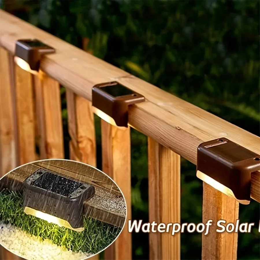 4PCs Solar Step Warm Light – Outdoor Waterproof Fence & Stair Lamp