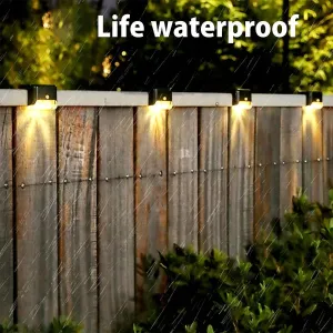 4PCs Solar Step Warm Light – Outdoor Waterproof Fence & Stair Lamp