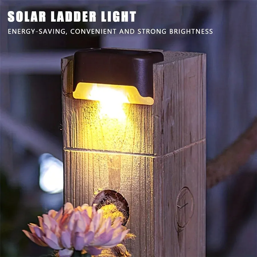 4PCs Solar Step Warm Light – Outdoor Waterproof Fence & Stair Lamp
