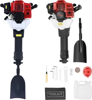 52CC 2-Stroke Trench Digger, Planting Shovel Drilling Machine Single Cylinder Excavator Air-Cooled Handheld Trencher, Post Hole Digger Ditch Digger for Garden Farm and Home