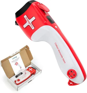 6-in-1 Multifunctional Emergency Tool, Flashlight with CO Detector, Window Breaker, Seat Belt Cutter, Red/White LED Warning Light, and Flashlight for Automotive Rescue Tool